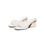 Damen elegantes Mules mit zierlichem Schleifendetail und glamourösem Keilabsatz R&B