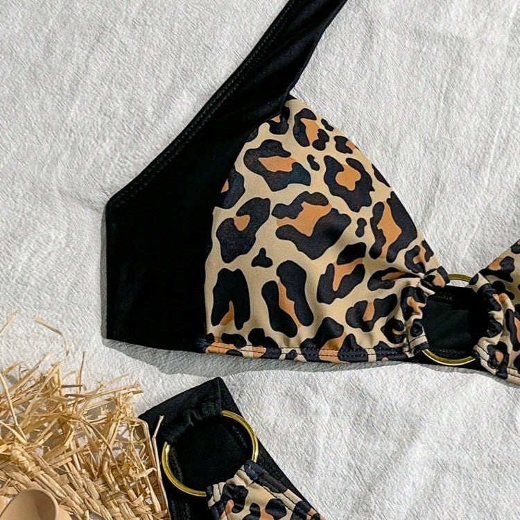 Damen Bikini-Set mit stilvollem Leopardenmuster und verstellbarem Trägersystem R&B