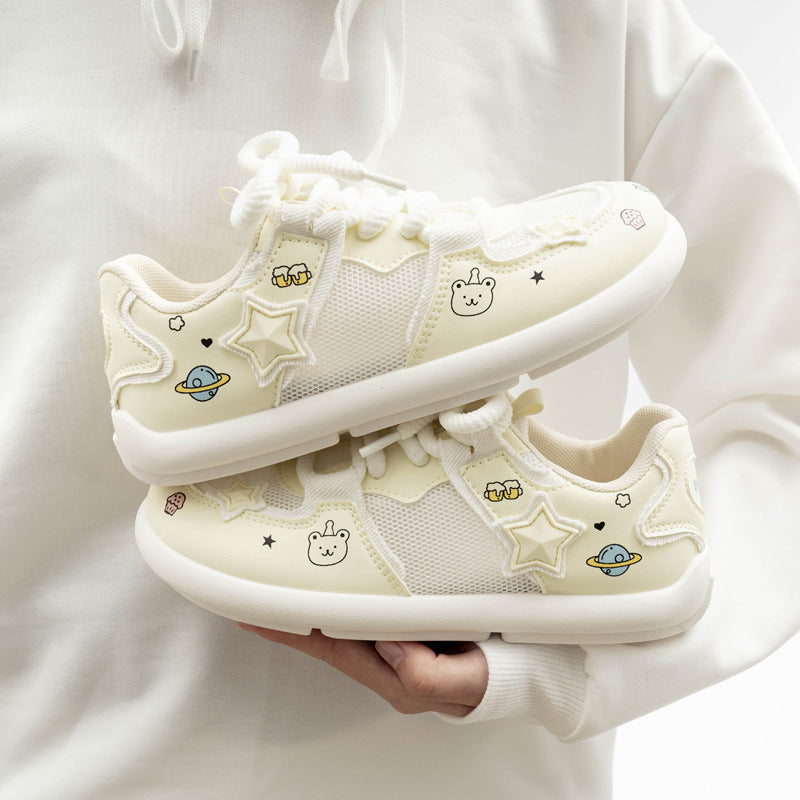 Damen Sneakers mit verspieltem Cartoon-Design und atmungsaktiver Oberfläche R&B