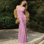 Damen Elegantes Maxikleid mit raffinierten Rüschendetails und schmalem Rücken R&B
