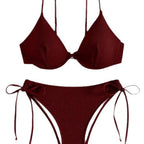 Damen Triangel-Bikini mit verstellbaren Trägern und Seitenschnürungen R&B