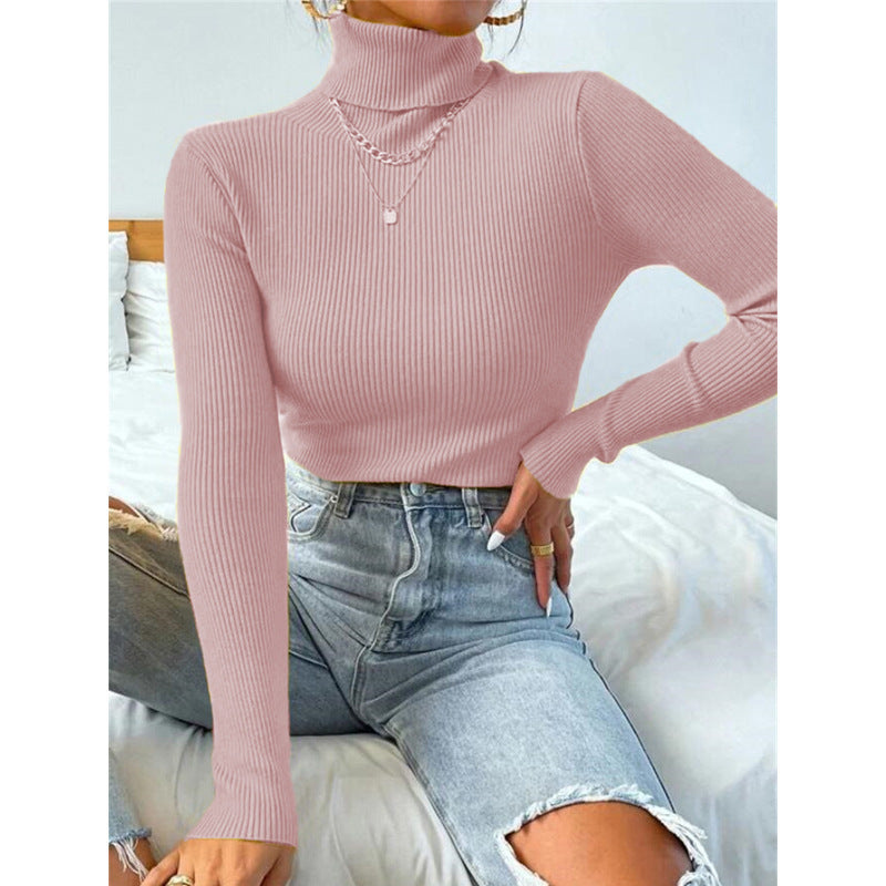 Damen Eleganter Rollkragenpullover mit feiner Rippstruktur R&B