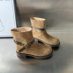 Damen elegante Short-Boots mit modischem Riemen und komfortablem Fußbett R&B