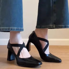 Damen elegante Slingback-Pumps mit modischem Riemendesign und komfortablem Blockabsatz R&B