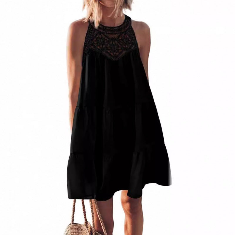 Damen Sommerkleid mit romantischen Häkel-Applikationen R&B