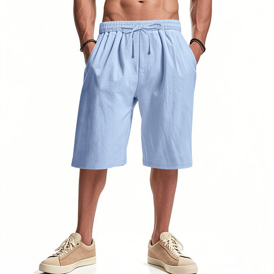 Herren nan lässige Bermudashorts aus Baumwollmix mit elastischem Bund Kordelzug und Seitentaschen R&B