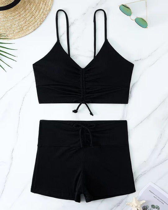 Damen Bikini mit floralem Rüschendesign und verstellbaren Trägern R&B