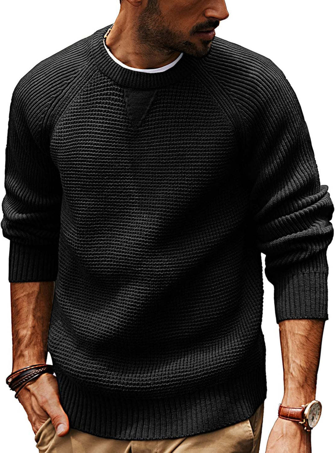 Herren strukturiertes Pullover mit lässigem Schnitt R&B