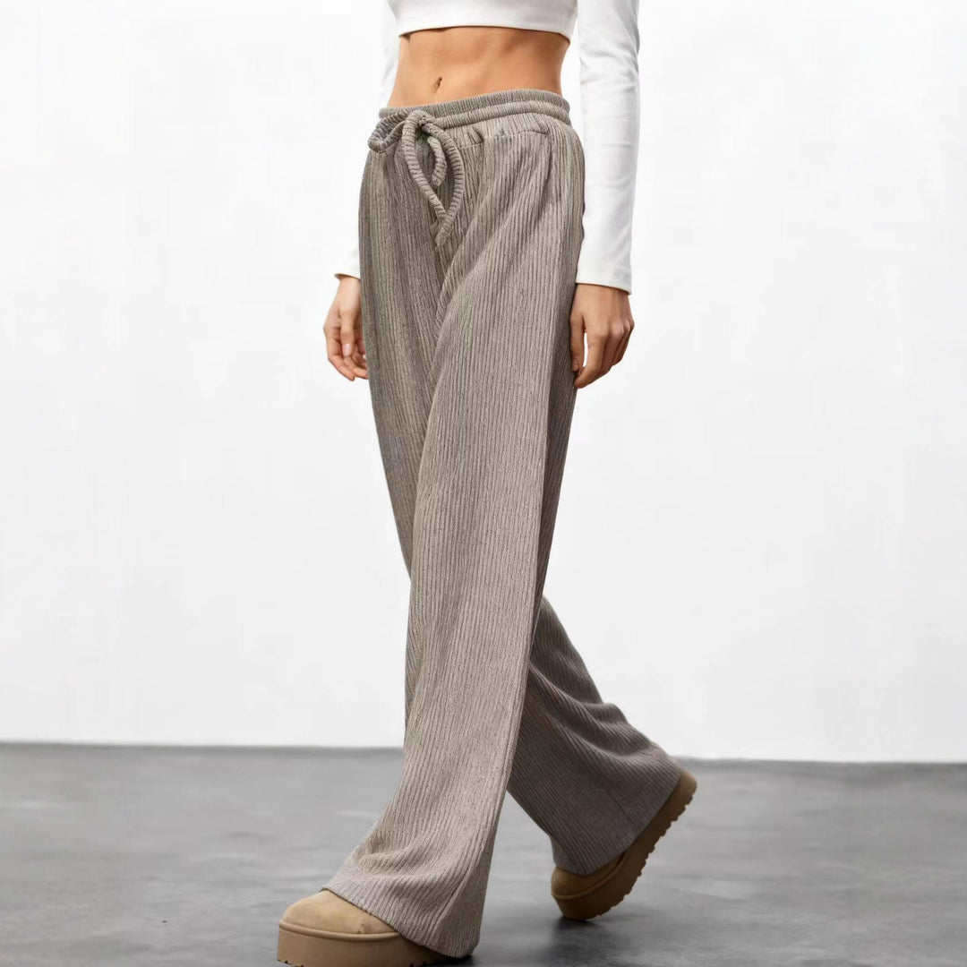 Damen Weit geschnittene Strickhose mit elastischem Bund R&B