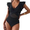 Damen Elegant geschnittener Einteiler mit Rüschendetails R&B