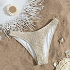 Damen Bikinihöschen mit elastischem Rüschendesign und hohem Beinausschnitt R&B