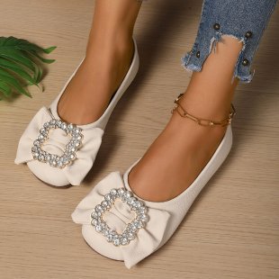 Damen Ballerinas mit glamouröser Strass-Schleifen-Applikation R&B