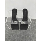 Damen Plateau-Pumps mit Schlangenmuster und transparentem Riemendesign R&B