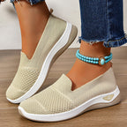 Damen Komfortable Slip-On Freizeit-Schuhe mit atmungsaktivem Obermaterial