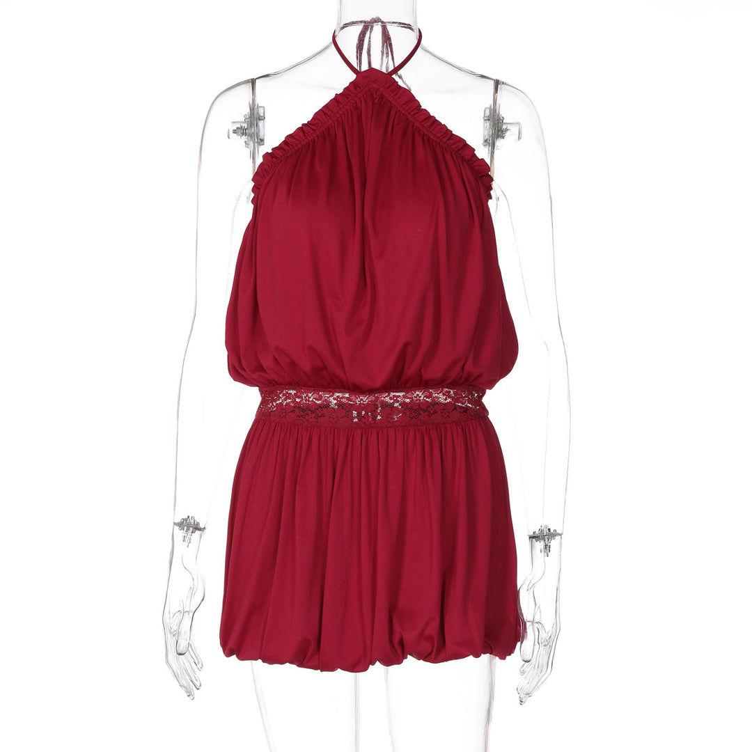 Damen Verspielter Jumpsuit mit Spitzenakzenten R&B