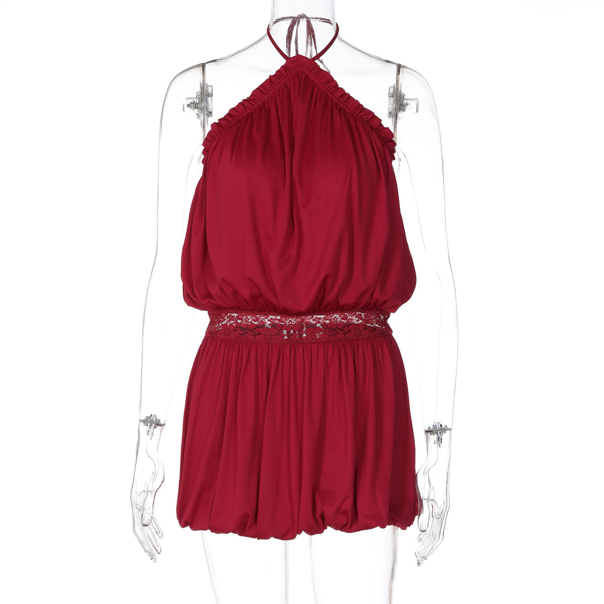 Damen Verspielter Jumpsuit mit Spitzenakzenten R&B