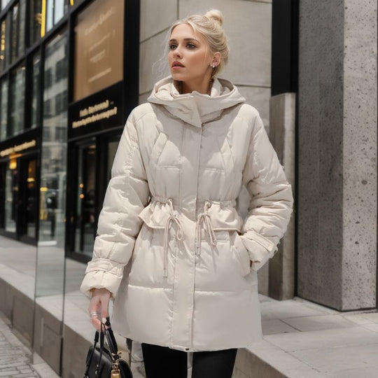 Damen warme Winterjacke mit praktischer Kapuze R&B