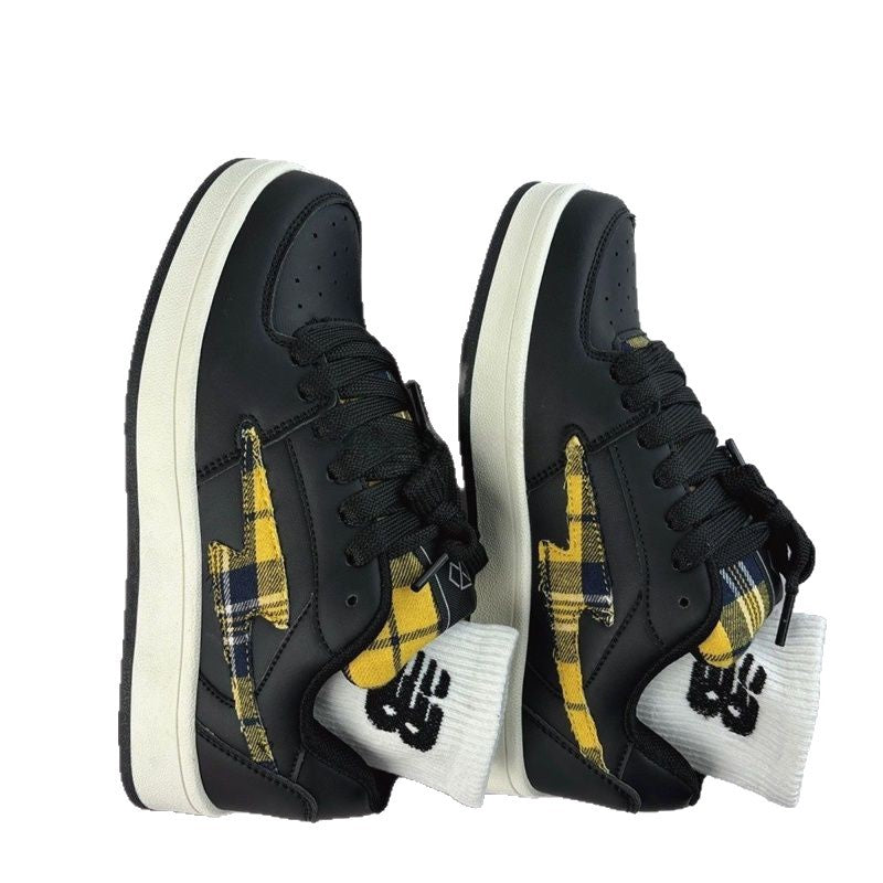 Damen Modische Sneakers mit kariertem Design und gepolsterter Innensohle R&B