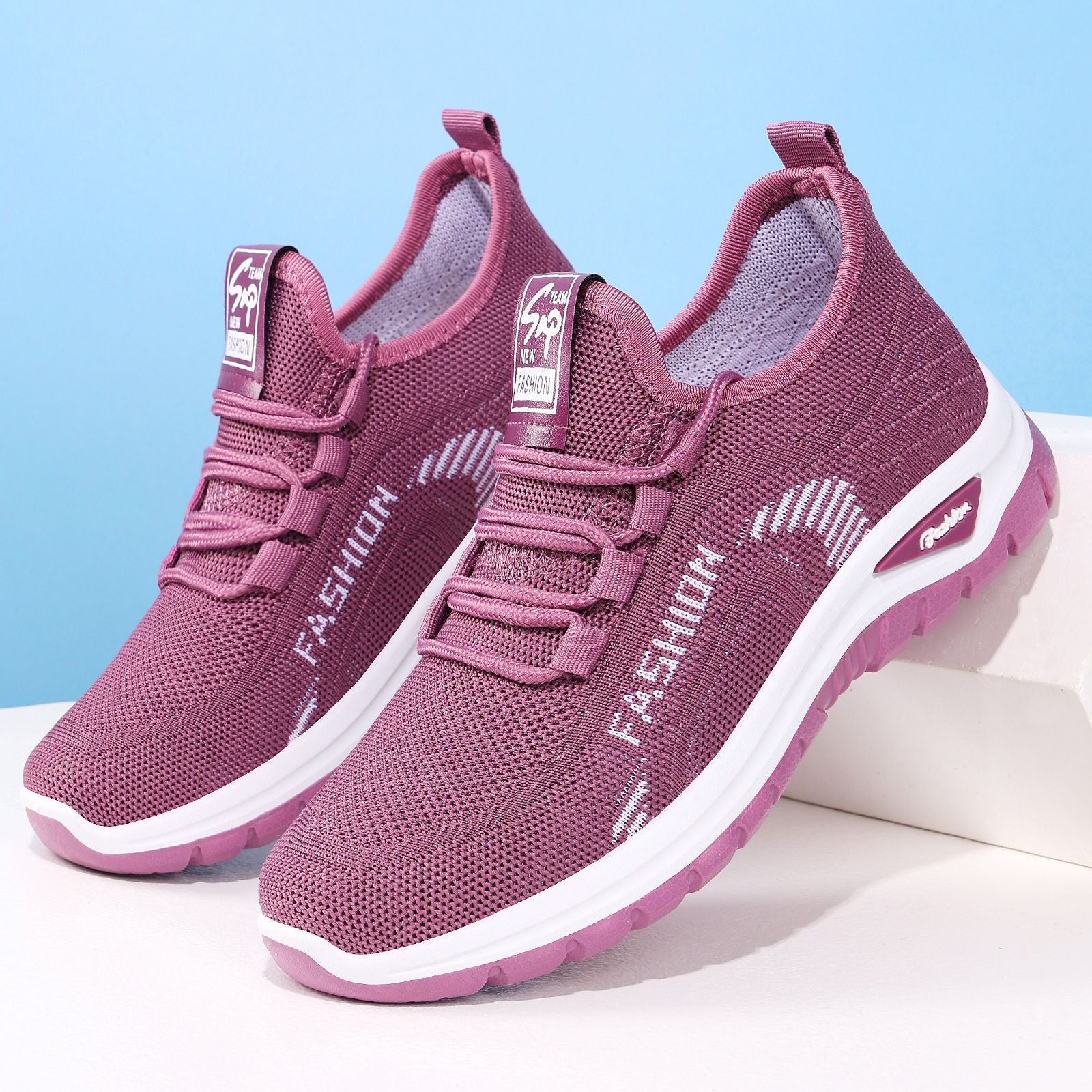 Damen Sportliche Sneaker mit elastischem Strickoberteil und dämpfender Sohle R&B