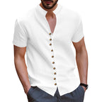 Herren Kurzarmhemd mit modernen Knopfdetails R&B