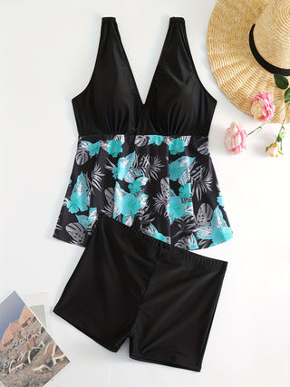 Damen Tankini-Set mit floralem Oberteil und komfortablen Badeshorts R&B