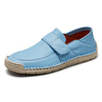 Damen Bequeme Slip-On Lederschuhe mit verstellbarem Klettverschluss R&B