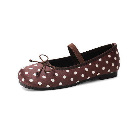 Damen Ballerinas mit modischem Punkte-Design und elastischem Riemen R&B