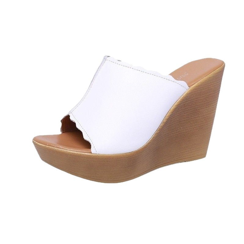 Damen Absatzsandalen aus hochwertigem Leder mit Wedge-Design R&B