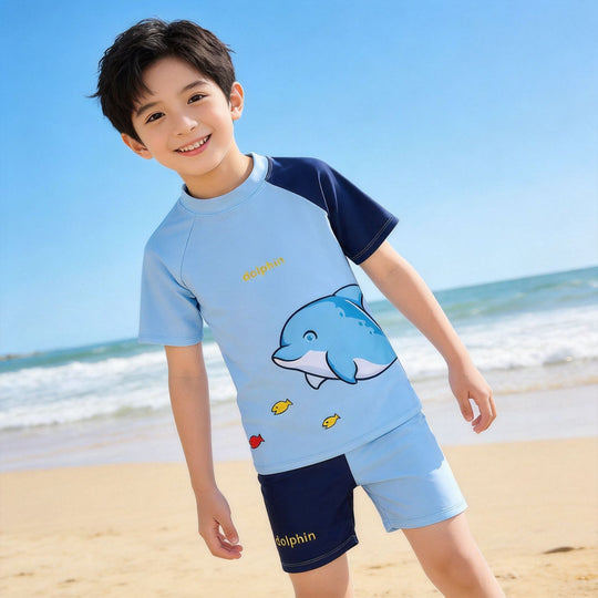 Jungen UV-Schutz Schwimmanzug mit kurzen Ärmeln R&B