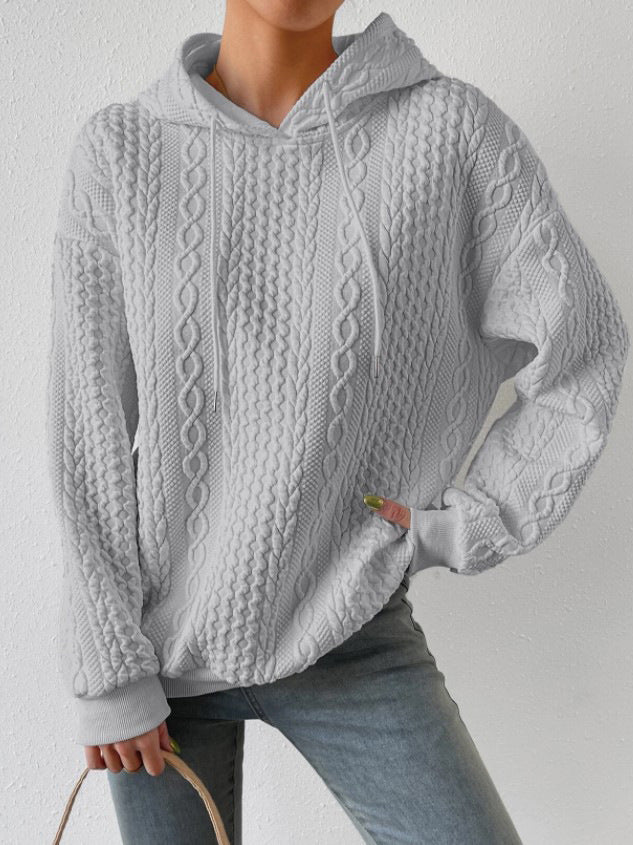 Damen Kapuzenpullover mit Kordelzug und strukturiertem Muster R&B