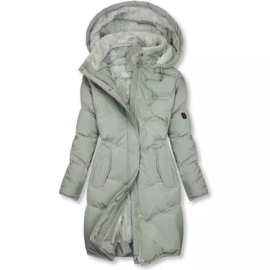 Damen gefütterter Winterparka mit abnehmbarer Kapuze und weichem Innenfutter R&B