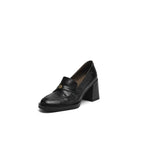 Damen Elegante Mokassins mit modischem Blockabsatz R&B