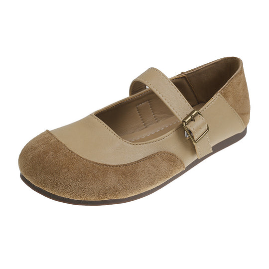 Damen schicke Ballerinas mit verstellbarem Riemen und elegantem Wildlederbesatz R&B