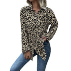 Damen luftiges Blusenshirt mit Animal-Print und bequemen Schnitt