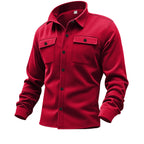 Herren lässige Button-Down Hemdjacke mit zwei seitlichen Brusttaschen und klassischem Kragen R&B