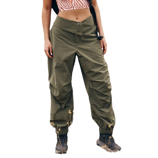 Damen Outdoor-Hose mit elastischem Bündchen und knöpfbarem Verschluss R&B