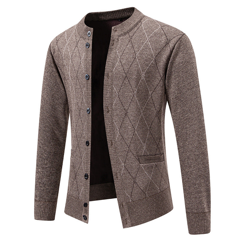 Herren Strickjacke mit modernem Rautenmuster