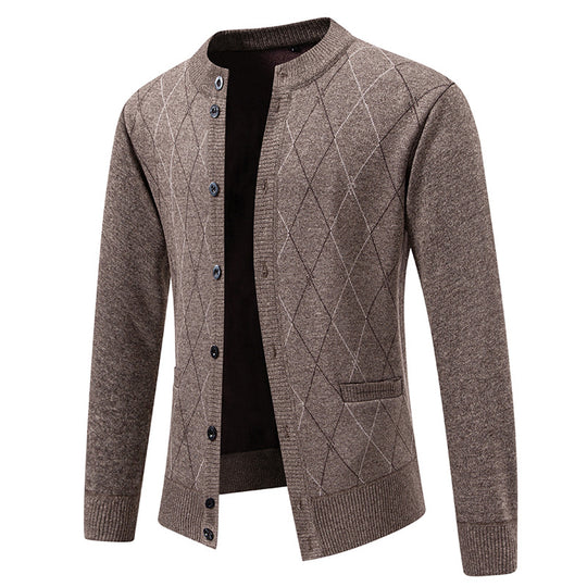 Herren Strickjacke mit modernem Rautenmuster R&B