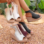 Damen Wedge-Sandaletten mit einem modischen Wabenmuster und rutschfester Sohle R&B