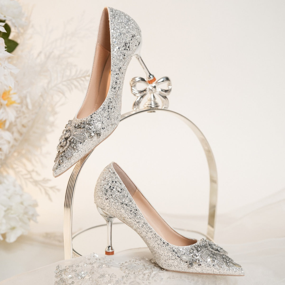 Damen Glamouröse High Heels mit funkelnden Strassverzierungen R&B