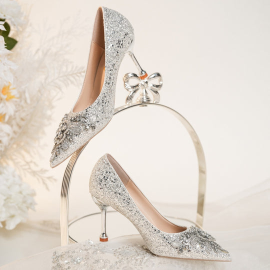 Damen Glamouröse High Heels mit funkelnden Strassverzierungen R&B