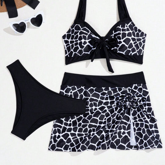 Damen Bikini-Oberteil mit Wickeloptik und Rüschendetails R&B