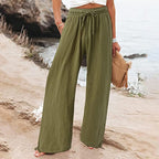 Damen lässige weit geschnittene Sommerhose mit elastischem Bund und praktischen Seitentaschen R&B