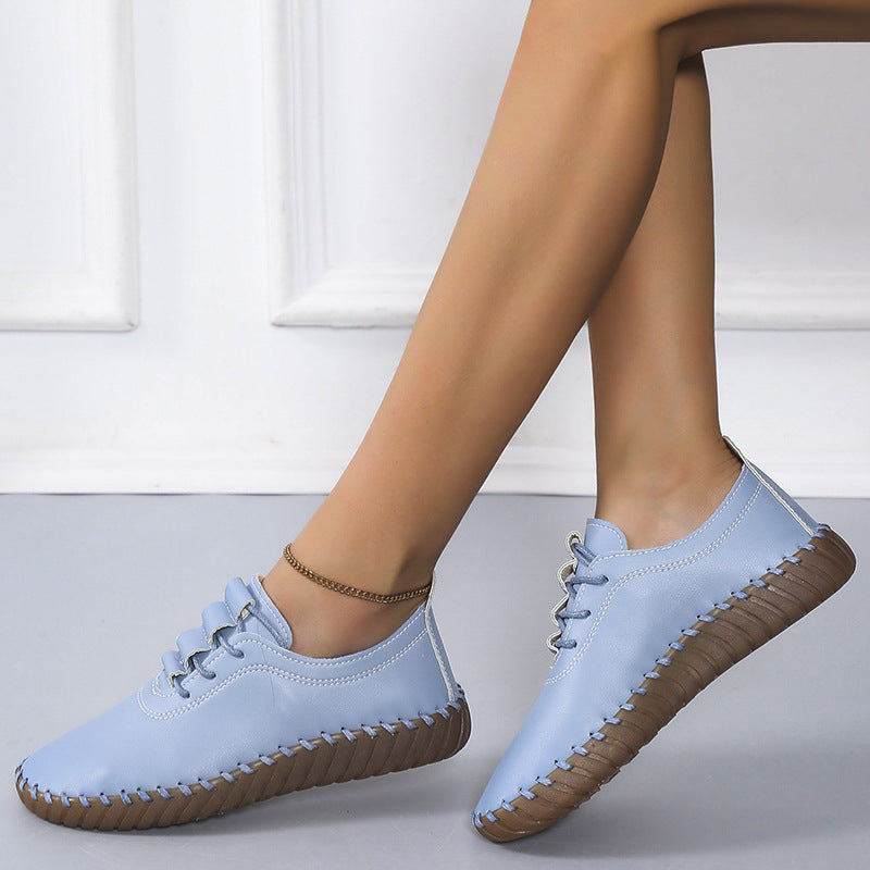 Damen bequeme Schnürschuhe mit rutschfester Gummisohle und atmungsaktivem Obermaterial R&B