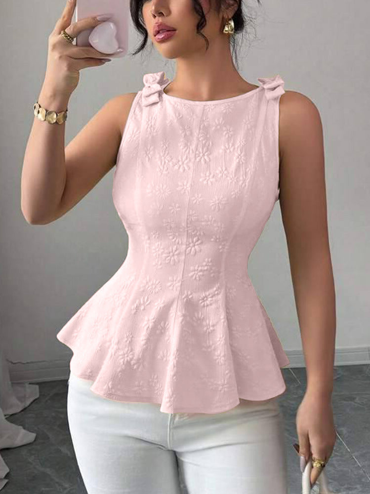 Damen Peplum-Top mit floralen Details R&B
