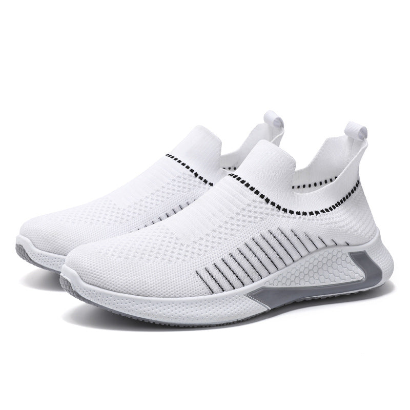 Damen Sportliche Slip-On Sneakers mit atmungsaktiver Strickoberfläche und flexibler Sohle R&B
