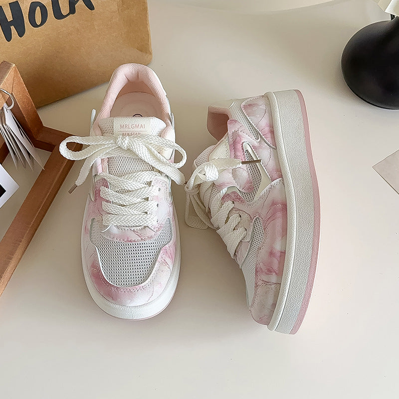 Damen Trendige Sneakers mit luftiger Mesh-Oberfläche und elastischem Schnürsystem