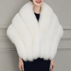 Damen luxuriöser Eleganter Kunstpelz-Cape R&B