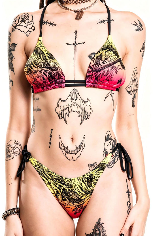 Damen Triangel-Bikini mit kreativem Muster R&B