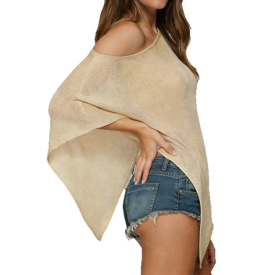 Damen Asymmetrisches Strick-Cover-Up R&B